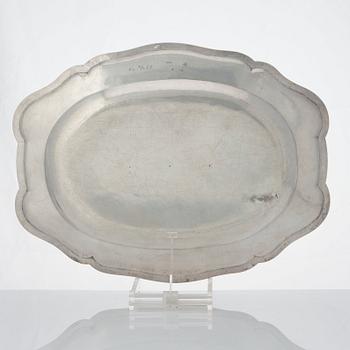 Nils Dahl, fat, ett par, silver, Linköping 1770. Rokoko.