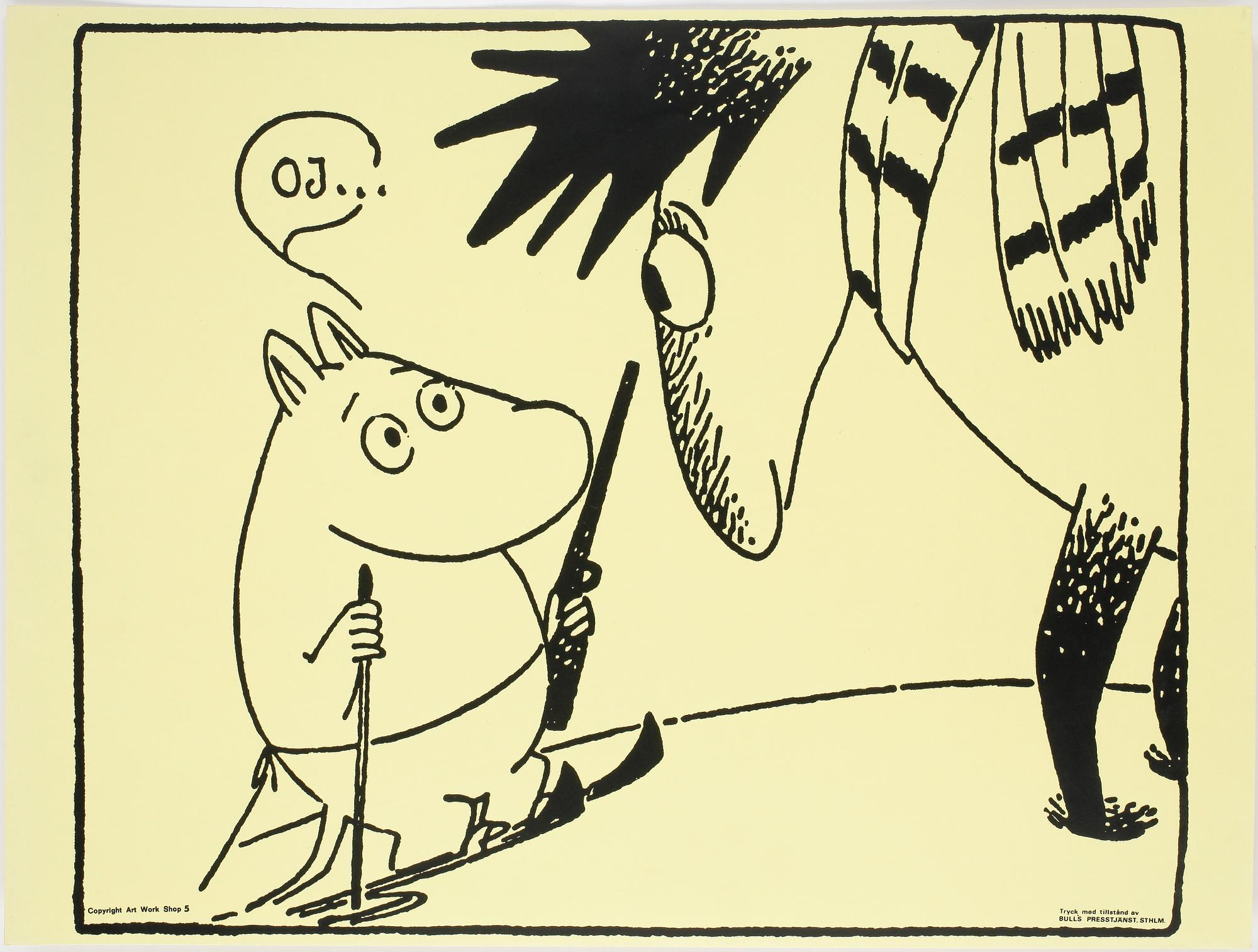 PLANSCHER, 6 st, Tove Jansson, Bulls Presstjänst, Stockholm, 1960-tal.