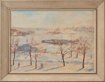 Lotte Laserstein, Winter on Strandvägen, Stockholm.