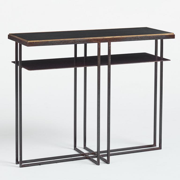 Richy Almond, a "Slate Cross Binate Side Table", Novocastrian, England, post 2015.