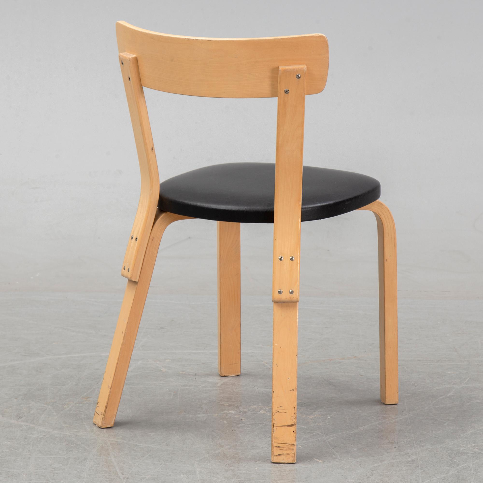 Alvar Aalto, a model 69 birch chair, Artek, Finland.