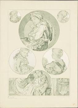 ALPHONSE MUCHA, after, 5 prints.