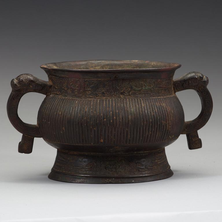 A bronze censer, Ming dynasty (1368-1644).