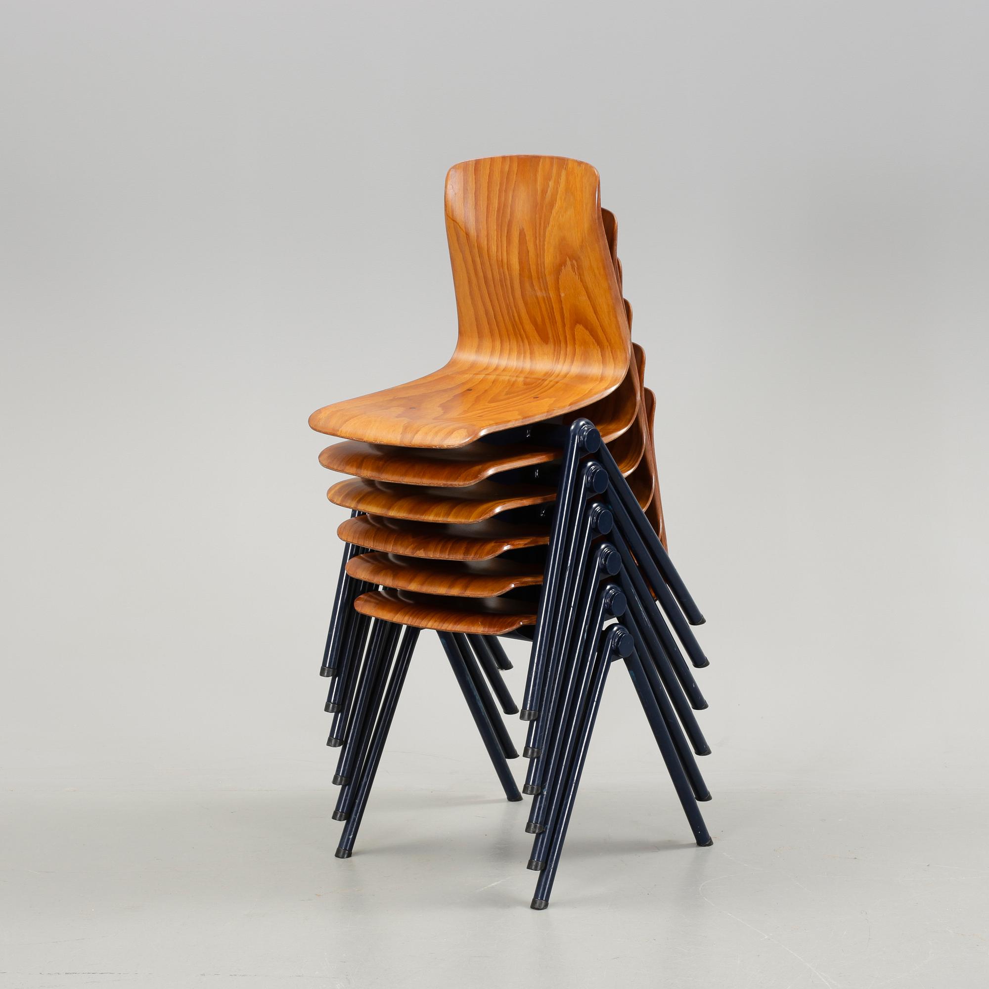 STOLAR 6 st, Thur-Op-Seat, Pagholz, Västtyskland 1960-tal.