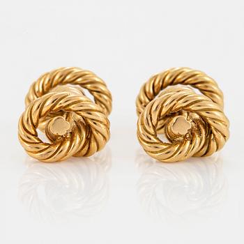 A pair of 18K gold cufflinks Hermès design Georges L'Enfant.