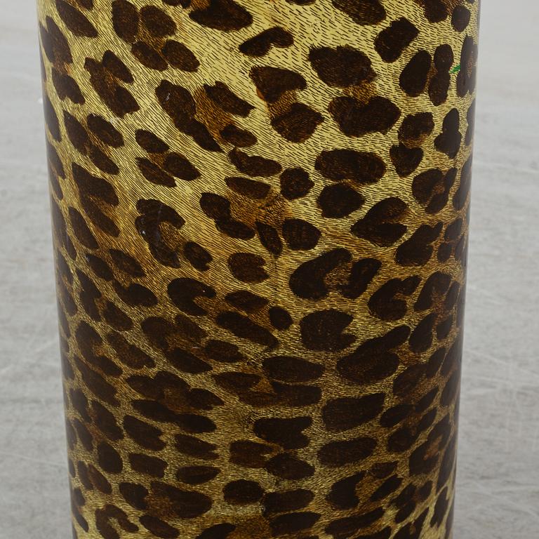 FORNASETTI, a leopard print tin umbrella stand, Milan, Italy.