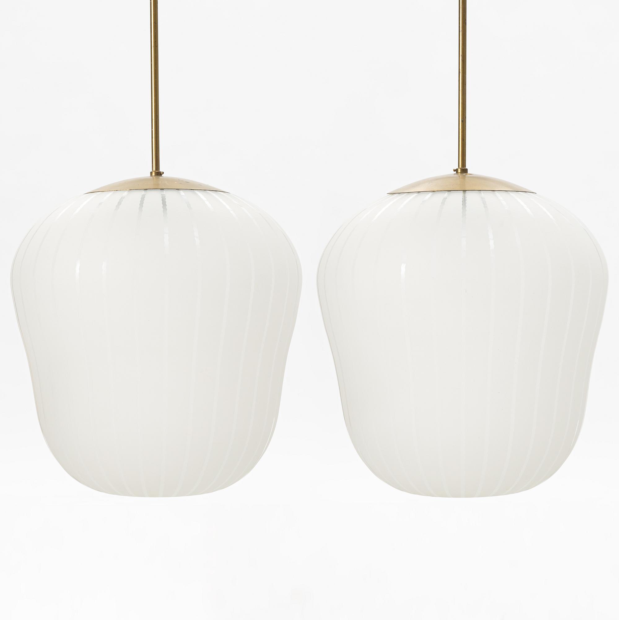 Harald Notini, a pair of ceiling lamps model "11335B", Arvid Böhlmarks Lampfabrik, 1940s.