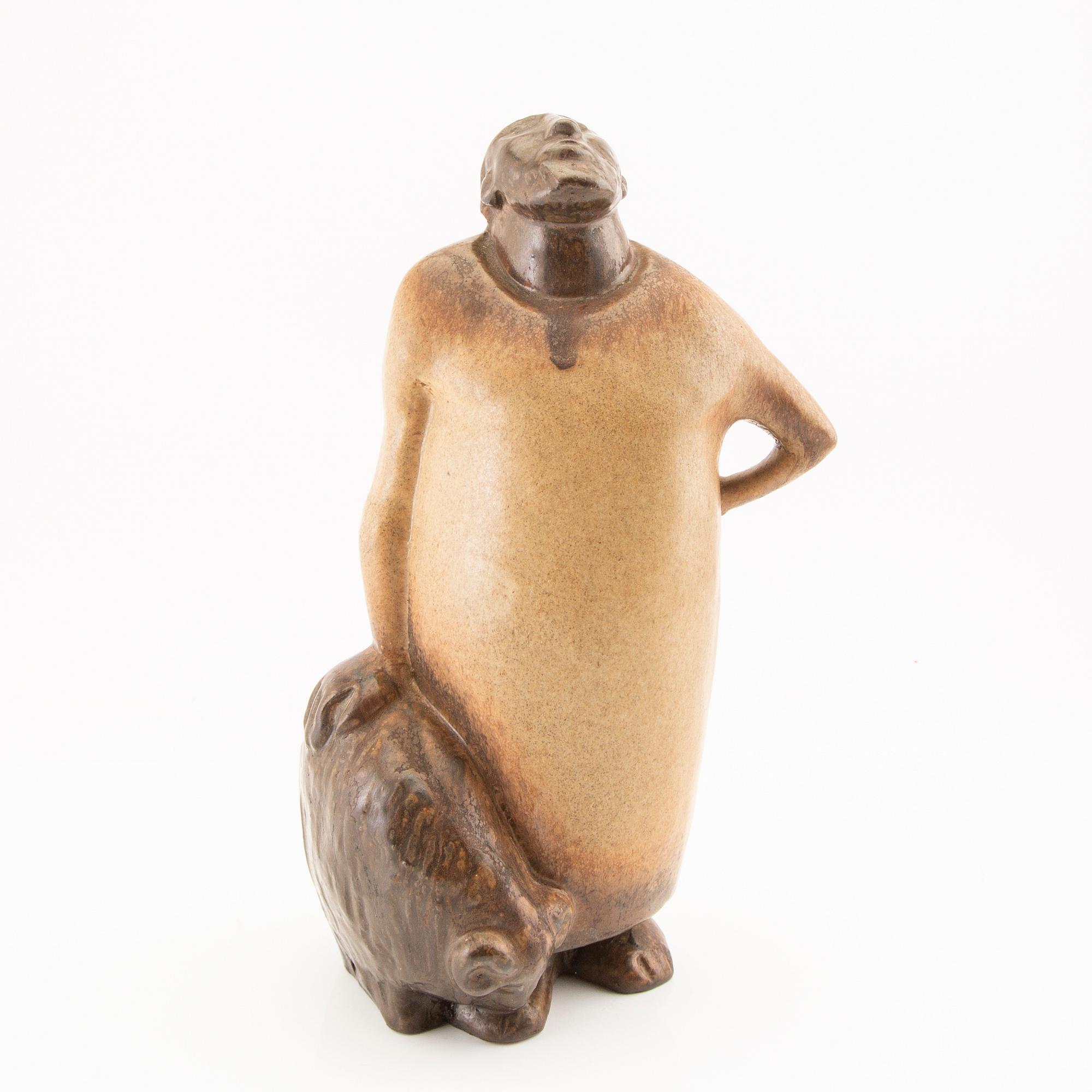 Åke Holm, figurine signed glazed stoneware.
