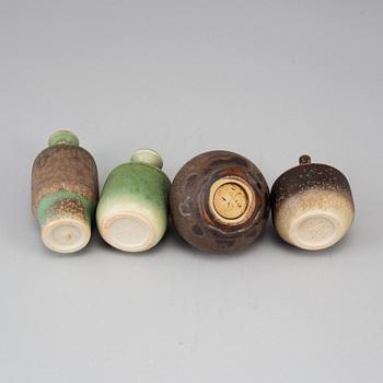 ROLF PALM, a set of four stoneware vases, Mölle, Sweden.