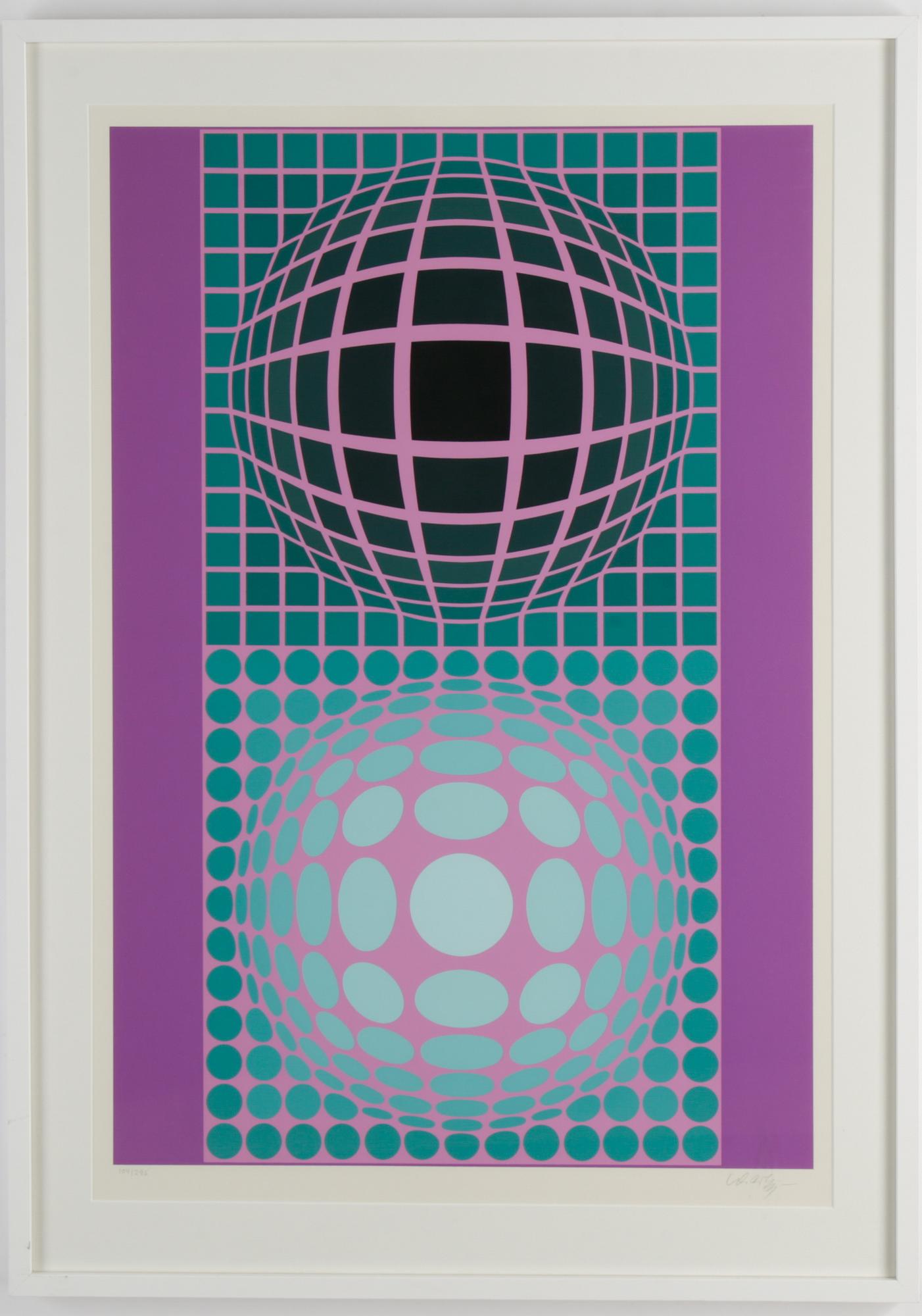 Victor Vasarely, silkscreen in colours, signed 104/295.