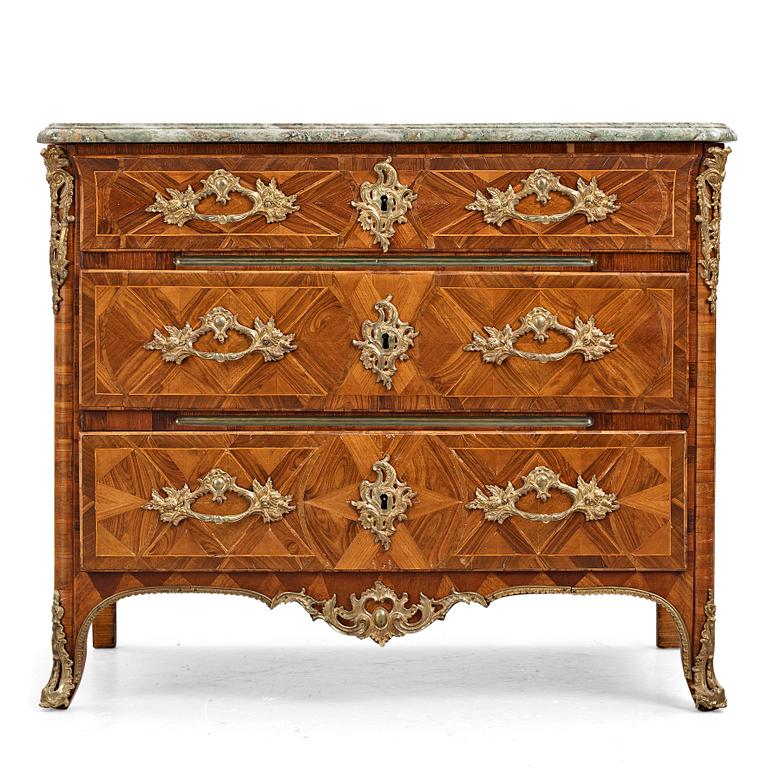 A Swedish Rococo commode attributed to Johan Henrik Reimers (master in  Stockholm 1754-1773).