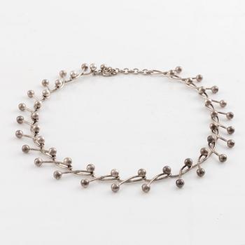 Niels Erik From. Collier samt armband, silver.