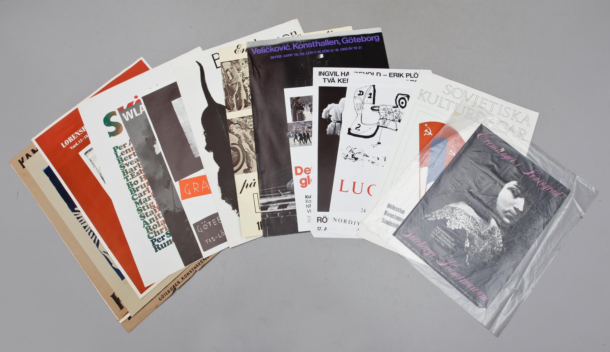 UTSTÄLLNINGSAFFISCHER, 17 st, 1900-talets andra hälft.