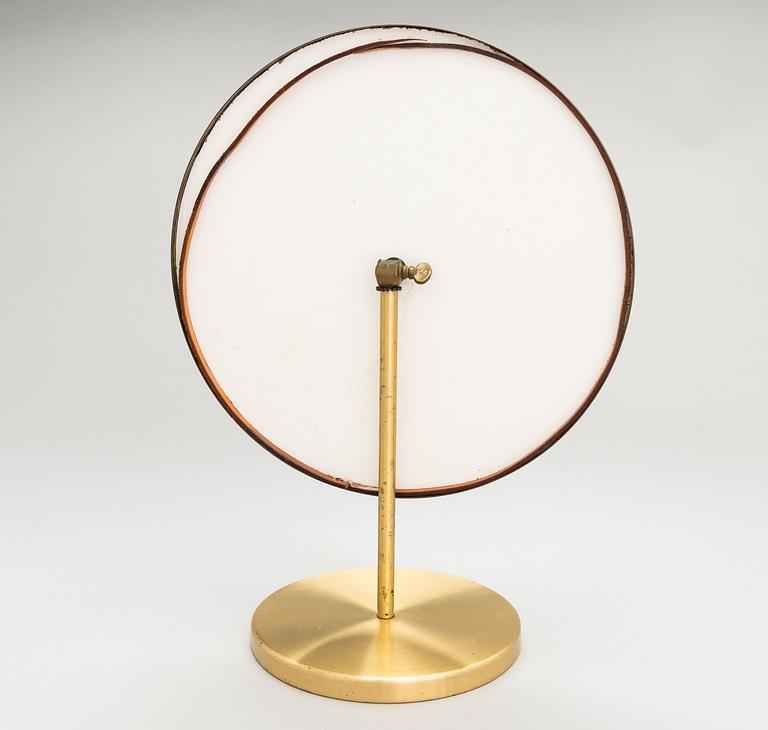 Nils Troed Nilson, A polished brass table mirror, Glas Mäster Markaryd, Sweden.