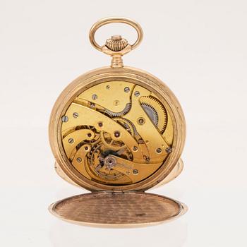 A 14K pocket watch, 53 mm.