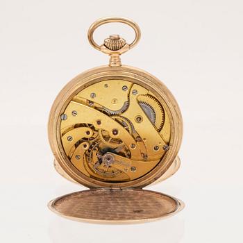 A 14K pocket watch, 53 mm.