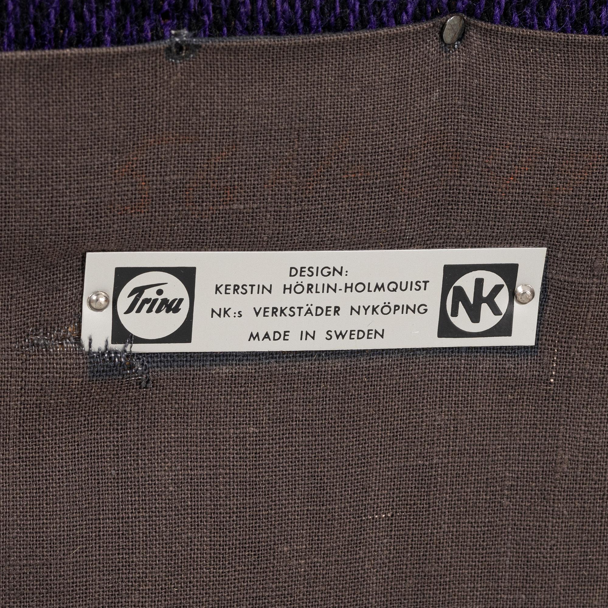 Kerstin Hörlin-Holmquist, fåtölj, "Lilla Adam", ur serien "Paradiset", Triva, Nordiska Kompaniet.