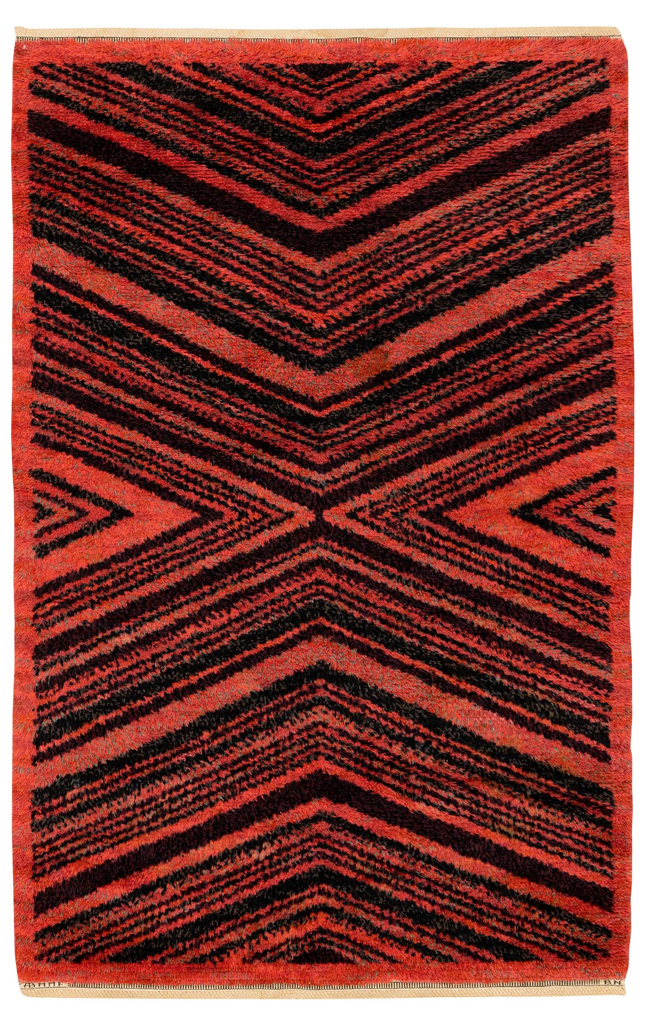 Märta Måås-Fjetterström, a carpet, "Tigerfällen", Knotted pile, 228 x 152 cm, signed AB MMF BN.