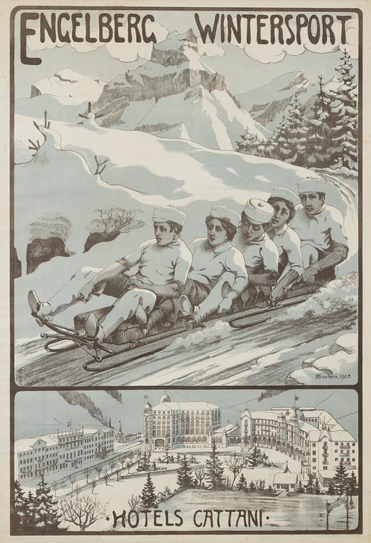 Wilhelm Amrhein, litografisk affisch, Polygraphisches Institut, Zürich, Schweiz, 1905.