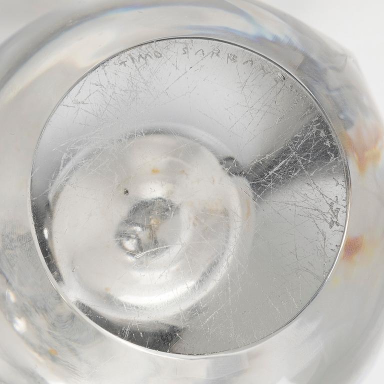 Timo Sarpaneva, lasiveistos, "Linnunpää" signeerattu Timo Sarpaneva Iittala -56.