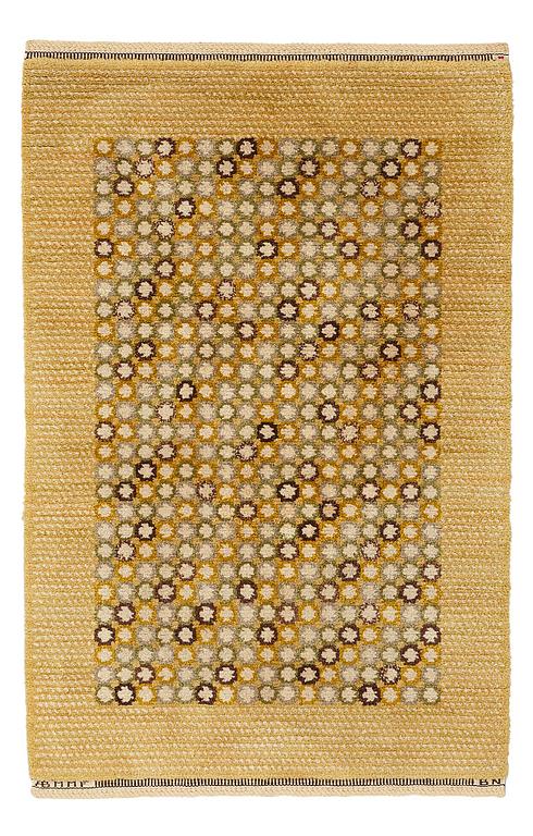 Barbro Nilsson, MATTA, "Falurabatten, gul", flossa, ca 160 x 104,5 cm, signerad AB MMF BN.