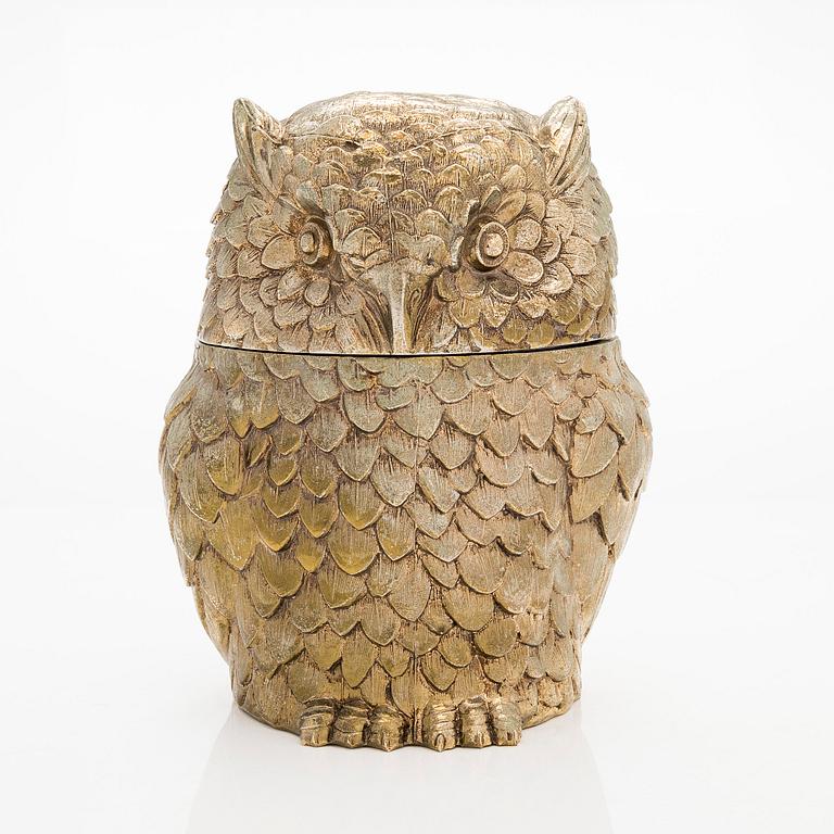 Mauro Manetti, a 1960s owl ice-bucket, Fonderia d'Arte, Italy.