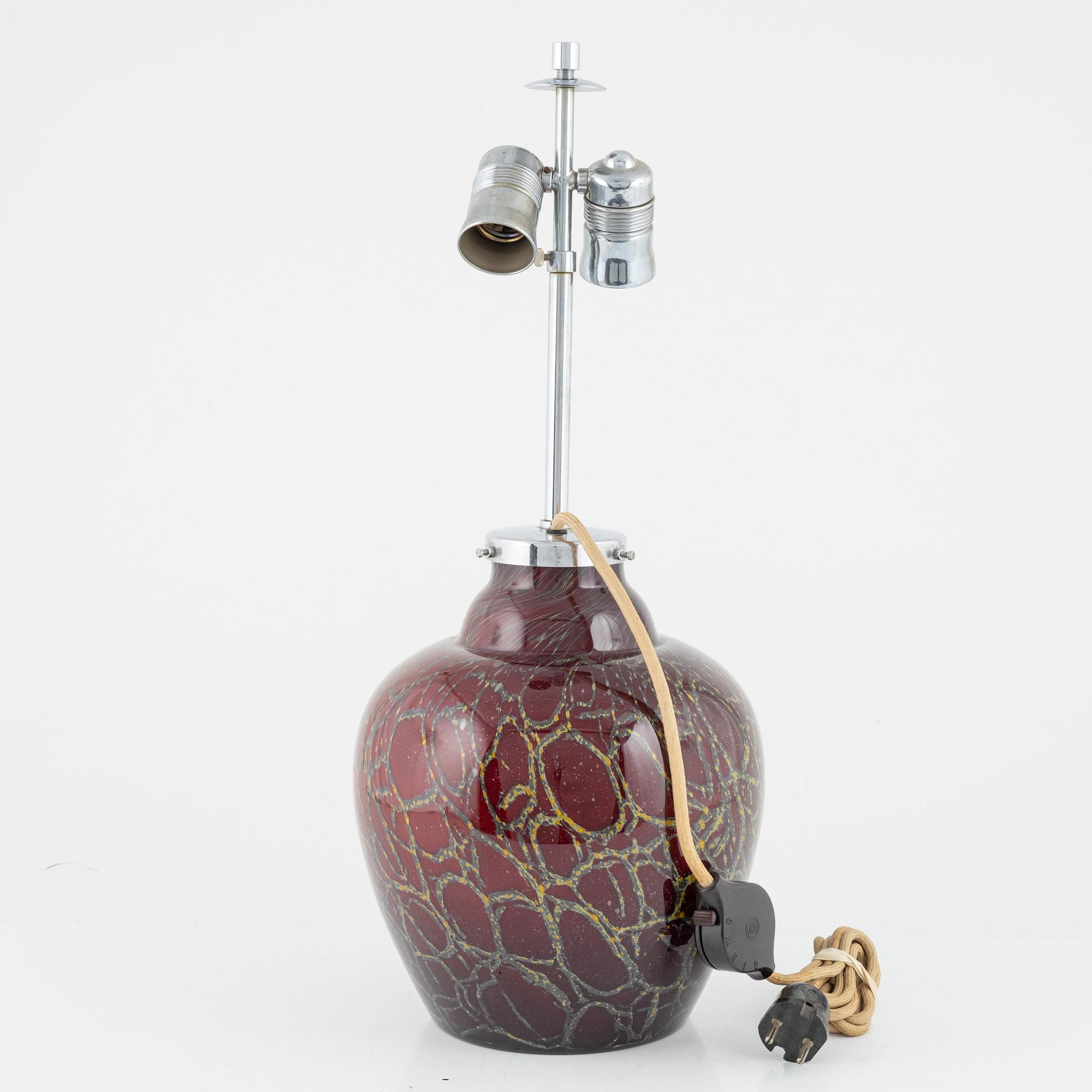 A table lamp, Ikora, WMF (Württembergische Metallwarenfabrik), Germany, mid 20th century.