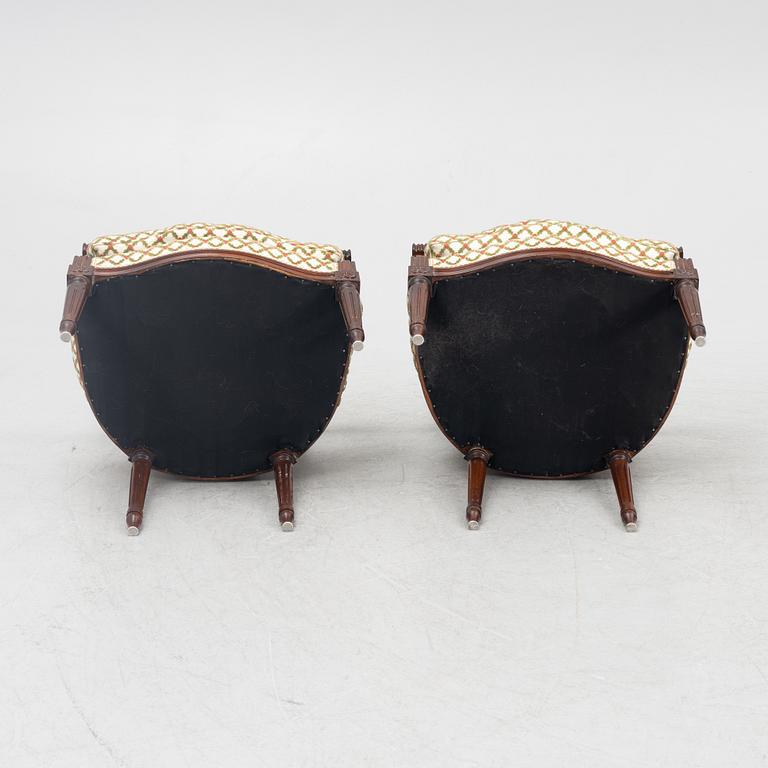 A Pair of Louis XVI Style Armchairs, 20th Century.