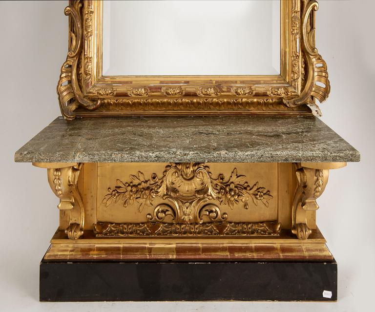 SPEGEL med KONSOLBORD. 1800-talets slut.