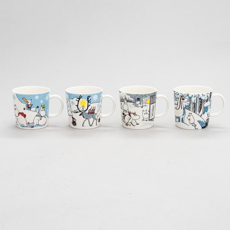 Muminmuggar, 8 st, porslin, Moomin Characters, Arabia.