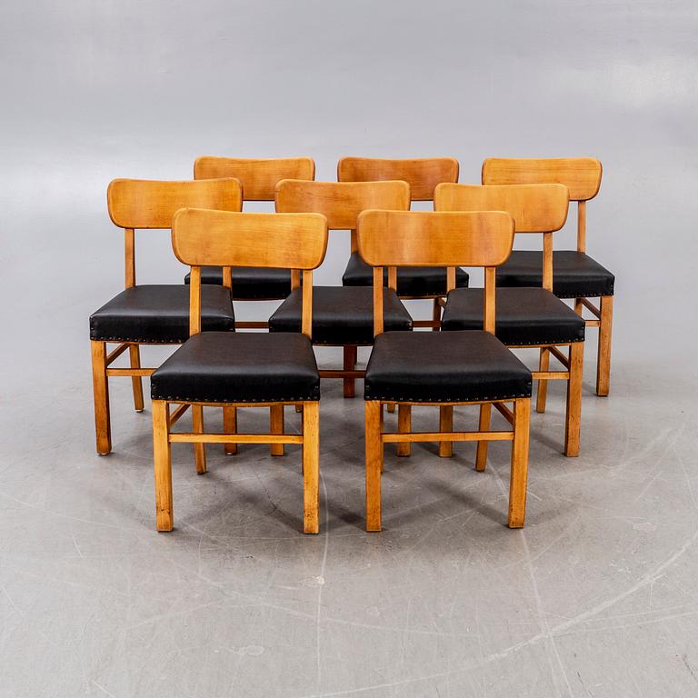 A set of eight Danish 1940/50s chairs.