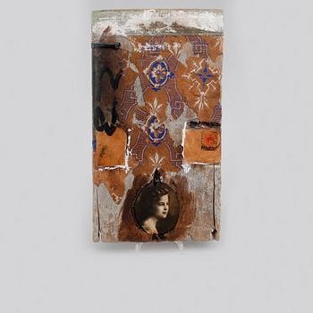 DAN NYGÅRDS, mixed media på trä, signerad a tergo.