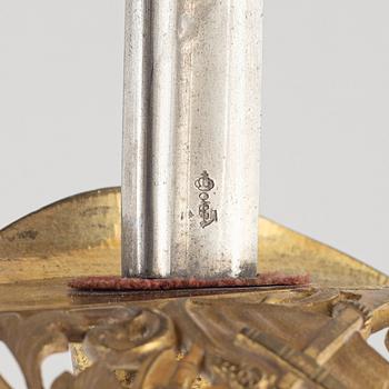 Saber, early 19th century, for an officer in the archipelago fleet (?), with scabbard.