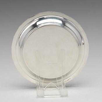 A matched pair of Swedish 19th century silver coasters, marked Mollenborg, Stockholm 1894 and 1900.