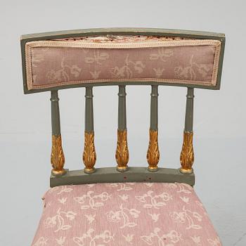 Stolar, 4 stycken (2+2), sengustavianska, tidigt 1800-tal.