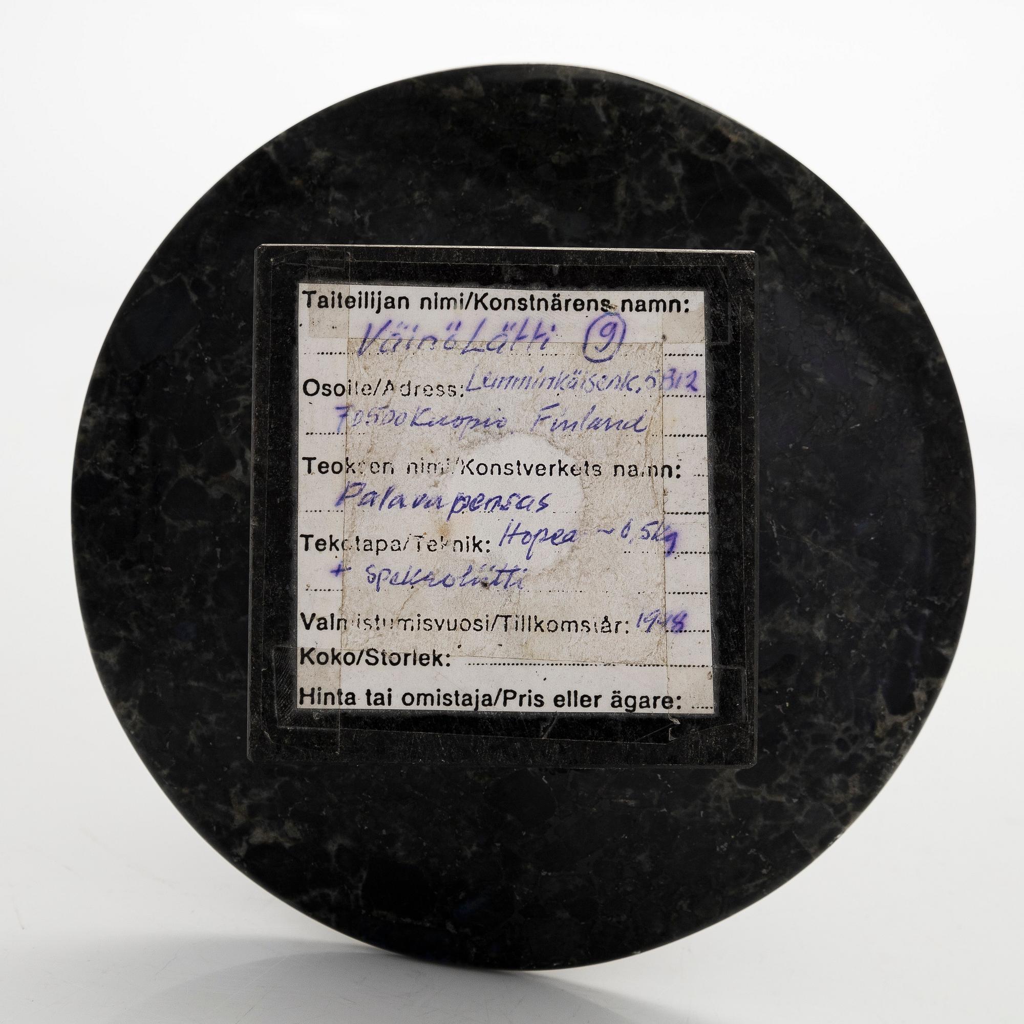 Väinö Lätti, "Palava pensas".