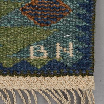 Barbro Nilsson, MATTO, "Tånga, grön", flat weave, ca 246,5 x 170 cm, signed AB MMF BN.