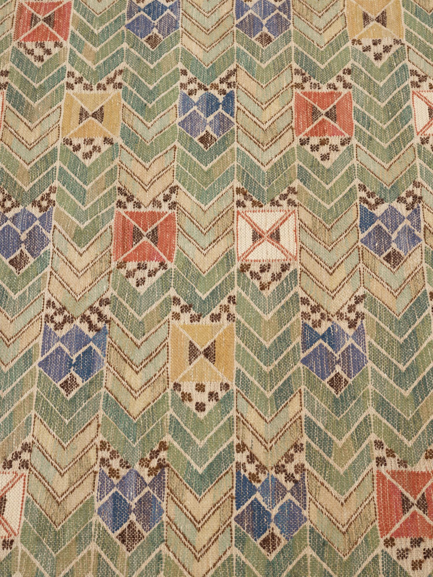 Märta Måås-Fjetterström, Draperi, "Rågen", inplock på linnebotten, 
ca 198 x 135,5 cm, signerat AB MMF.