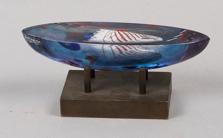 SKULPTUR, glas, Bertil Vallien, Kosta. Sign.