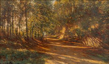 Franz Hinterholzer, Sunlit forest path.