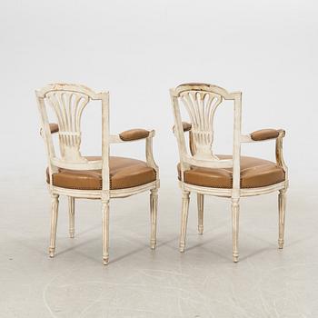 Armchairs, a pair in the Louis XVI style, second half of the 20th century.