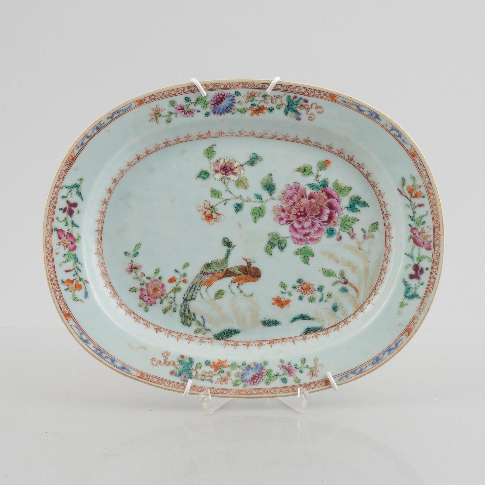 Stekfat, exportporslin, Kina, Qianlong (1736-95).