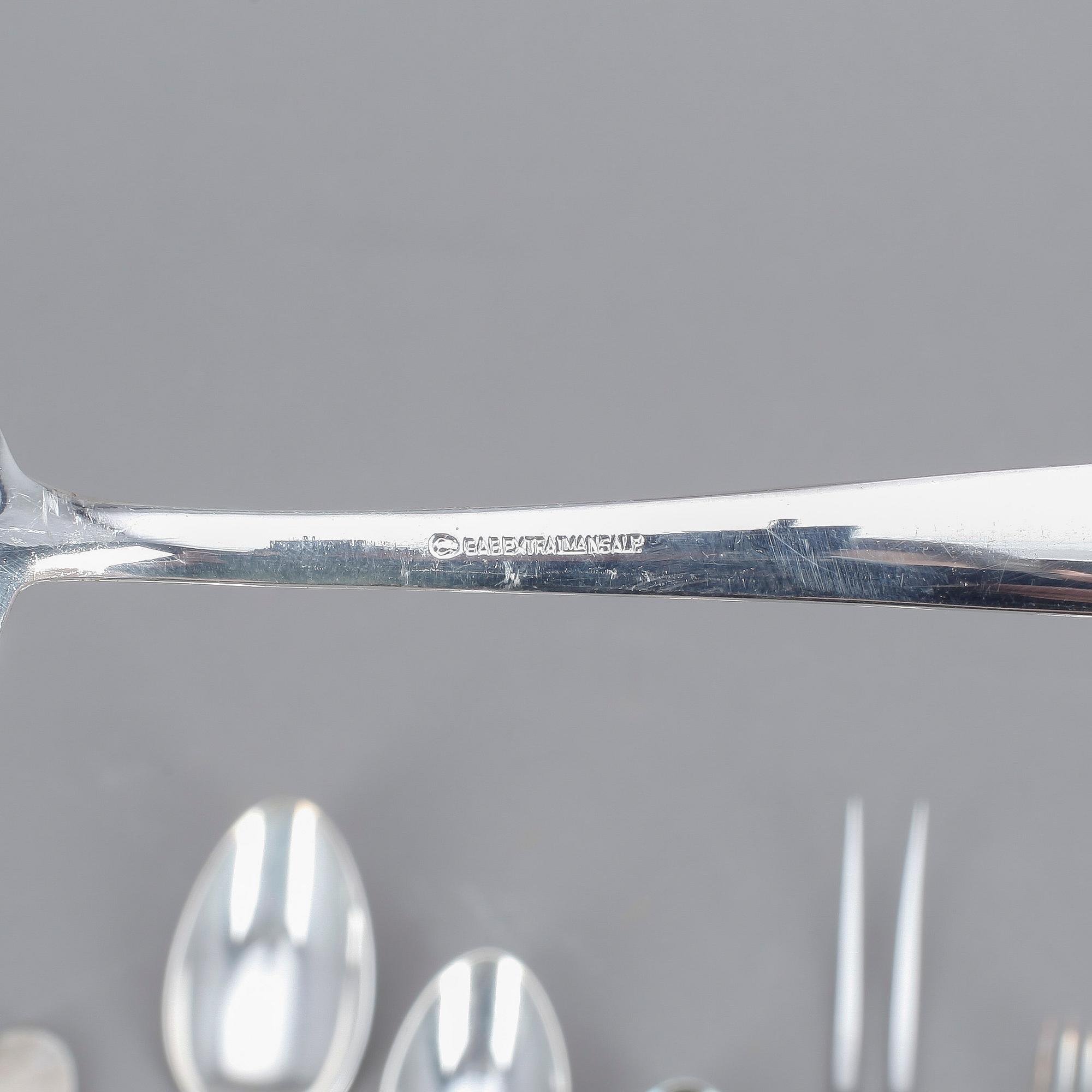BESTICKSERVIS, 79 delar, nysilver, "Chippendale", GAB 1900-tal.
