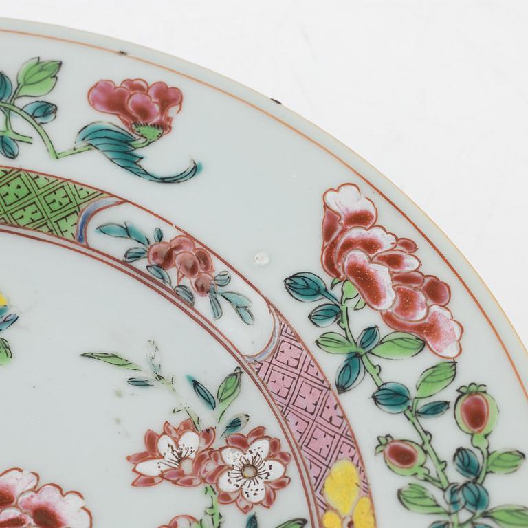 Two Chinese famille rose plates, Qing dynasty, Qianlong (1736-95).
