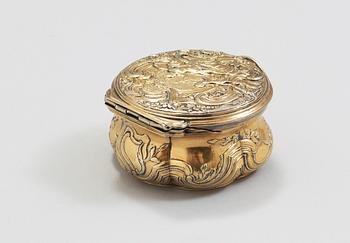 A Swedish 18th century silver-gilt snuff-box, makers mark of Kilian Kelson (Stockholm 1746-1771-).