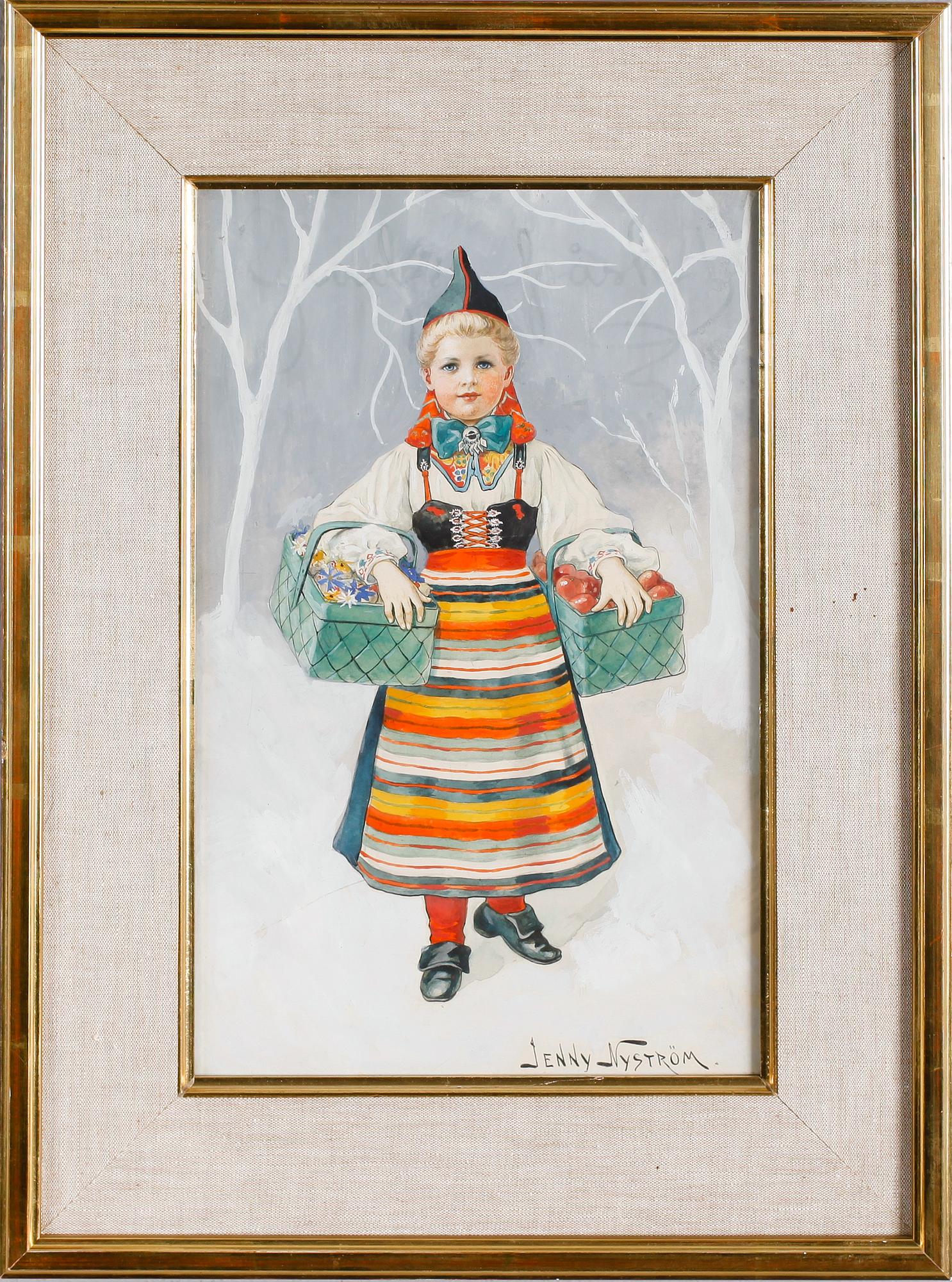 JENNY NYSTRÖM, akvarell, signerad.