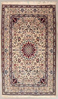 Nain part silk rug, approximately 263x162 cm.