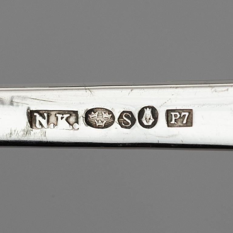 A Swedish 156 piece silver table-cutlery with wood box, mark of company Nordiska Kompaniet, Stockholm 1917.