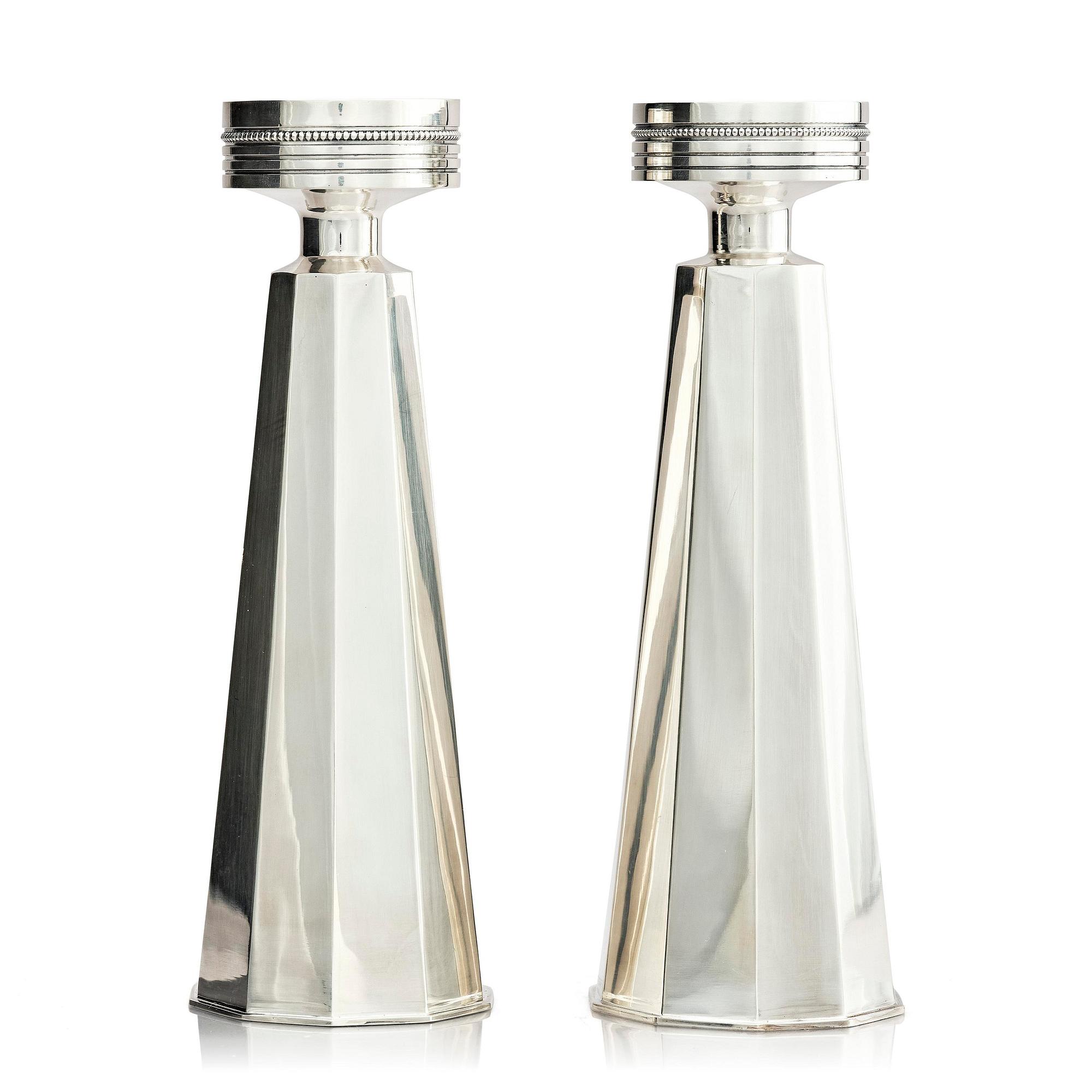Markströms Guldsmeds Ab, a pair of sterling silver candlesticks, Uppsala, Sweden 1967.