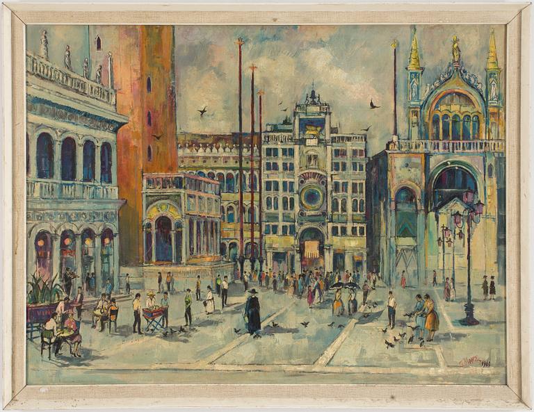 UNKNOWN ARTIST, oil on canvas, signed J Moore and dated 1961.